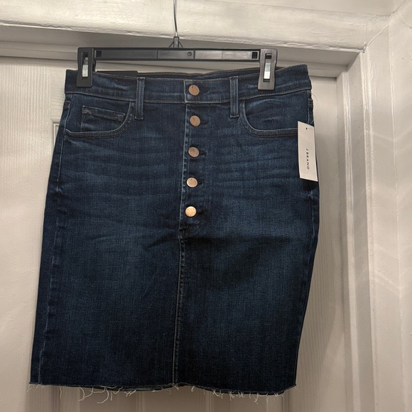 J Brand Dark Blue Denim Skirt with Button Details - Picture 1 of 4